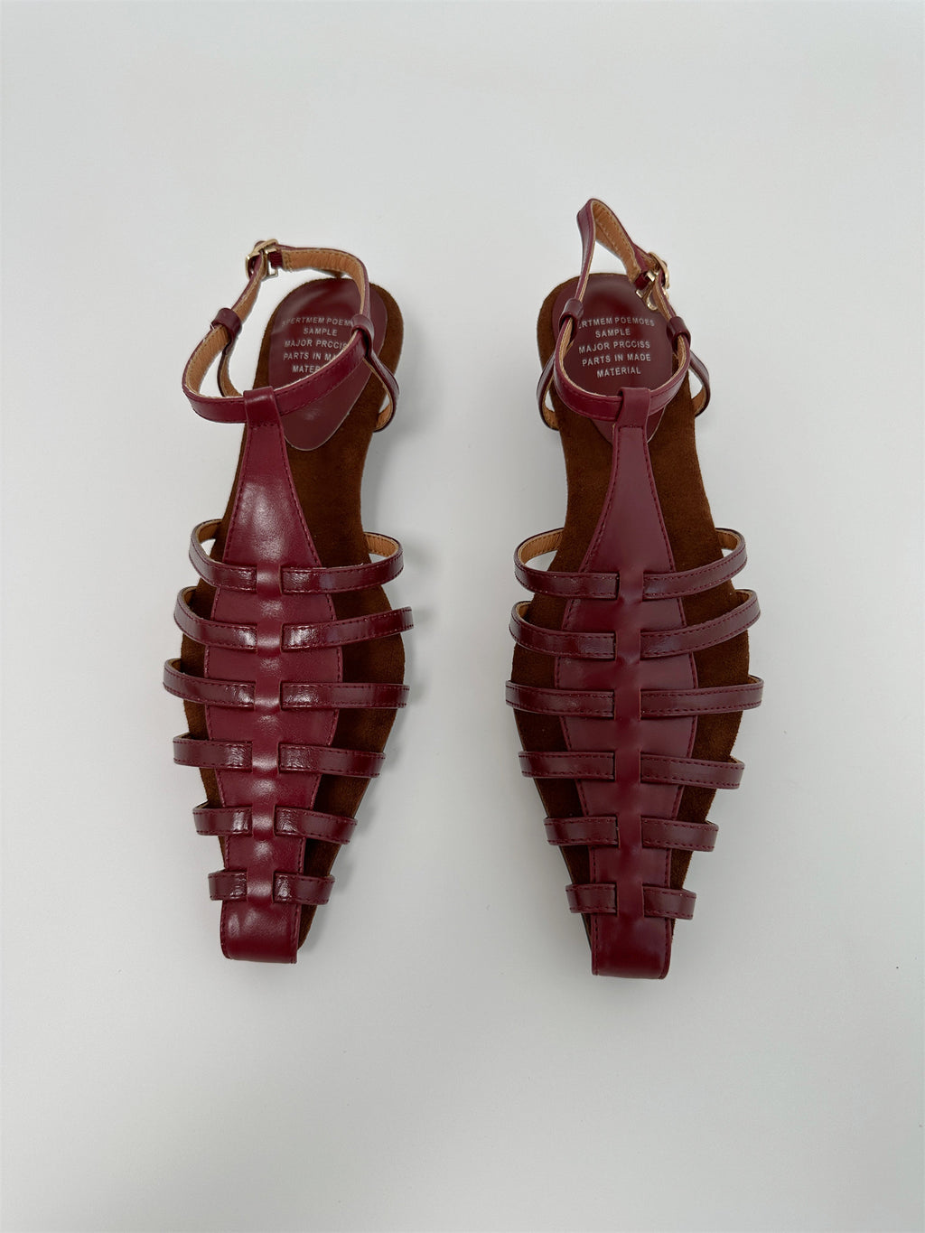 Gold mid wedge heel pointed toe sandals
