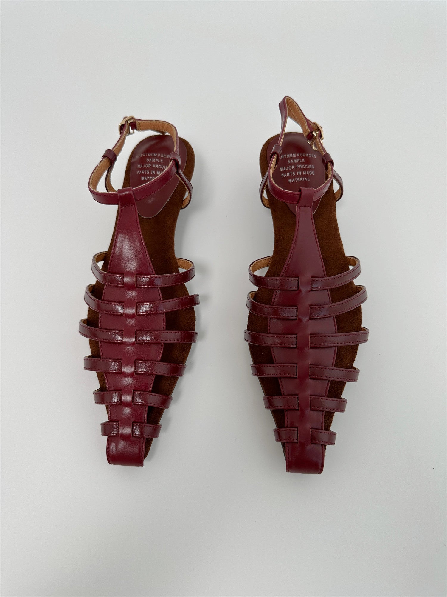 Gold mid wedge heel pointed toe sandals