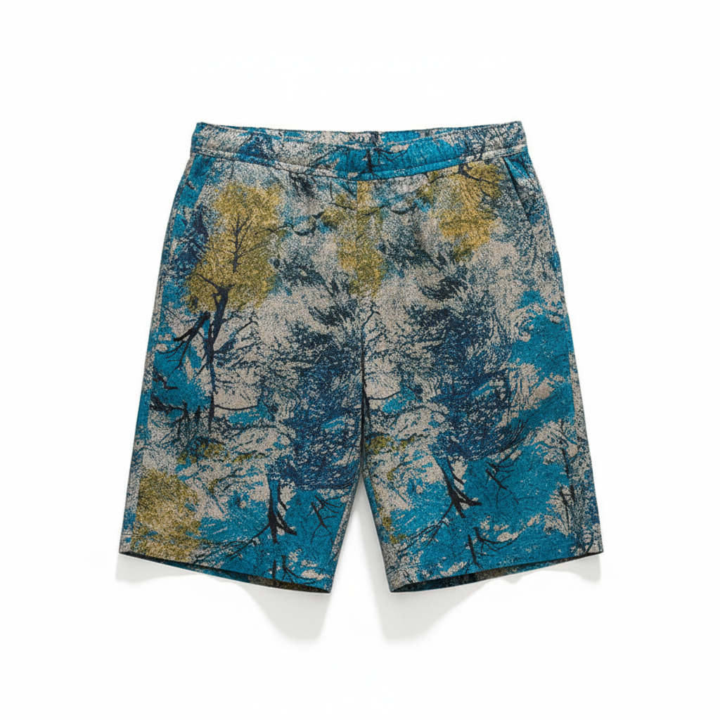 Silk beach pants summer men loose casual short pants