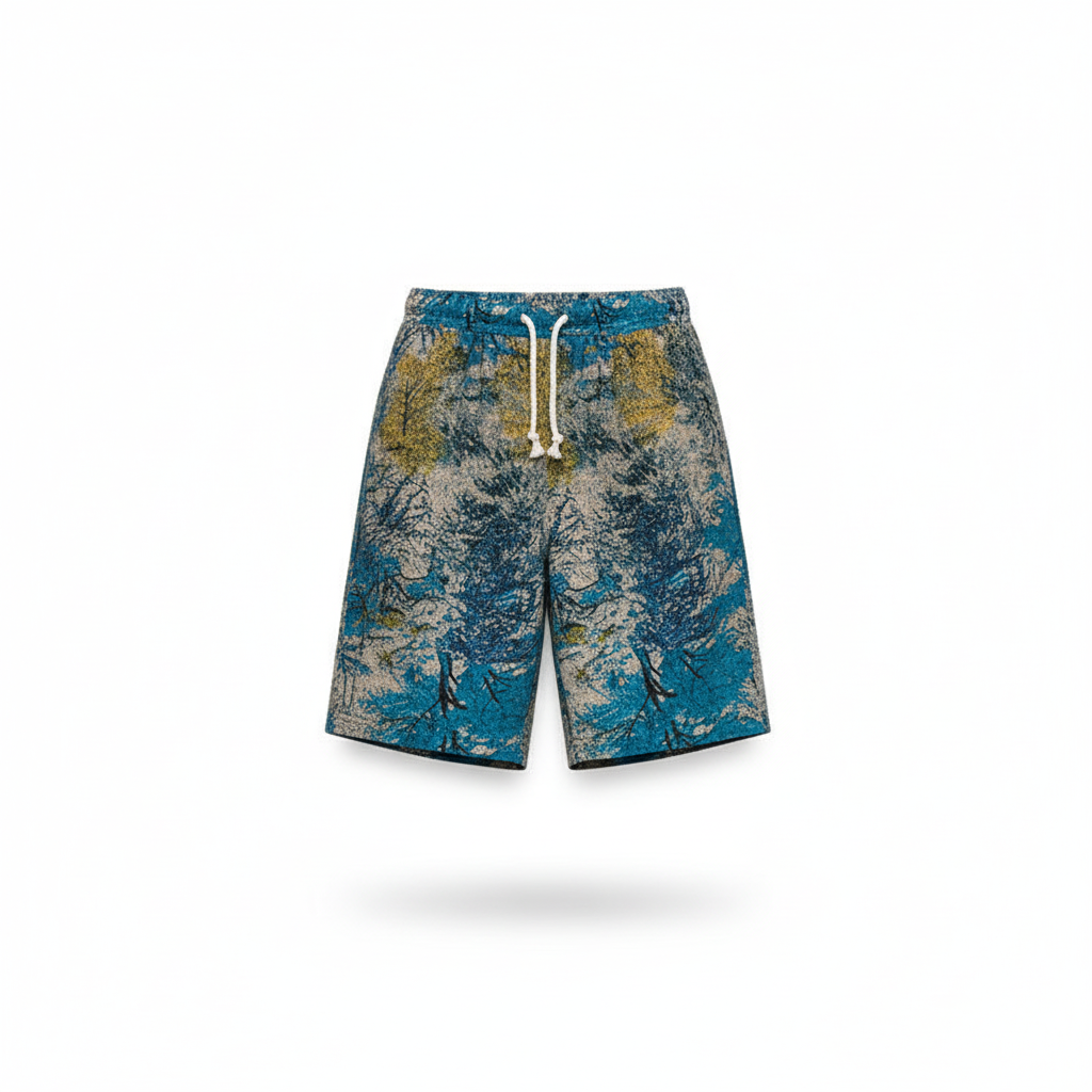 Silk beach pants summer men loose casual short pants