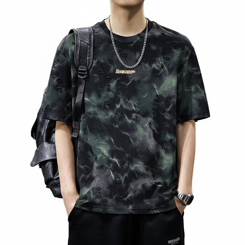 Top short-sleeved T-shirt men's loose casual summer