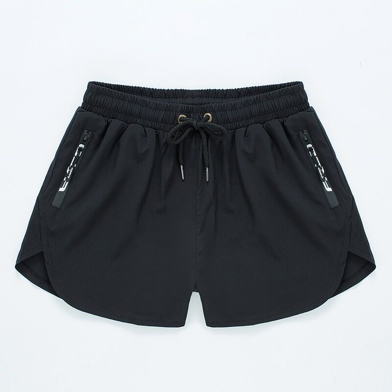 Avocado green beach pants men's with lined double layer stretch shorts