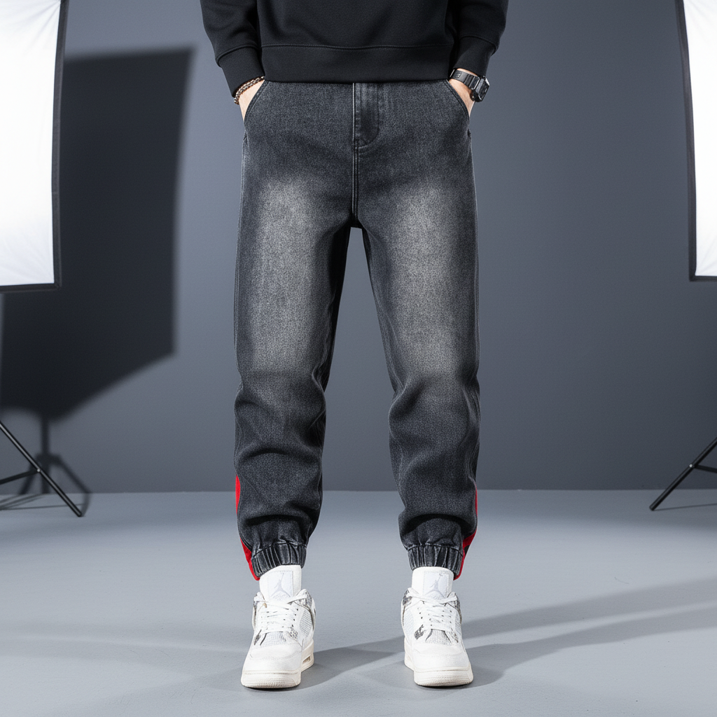 Sleek dark gray men cargo pants