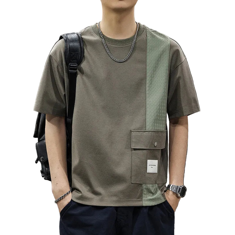 Tencel short-sleeved T-shirt men's loose plus-size tee