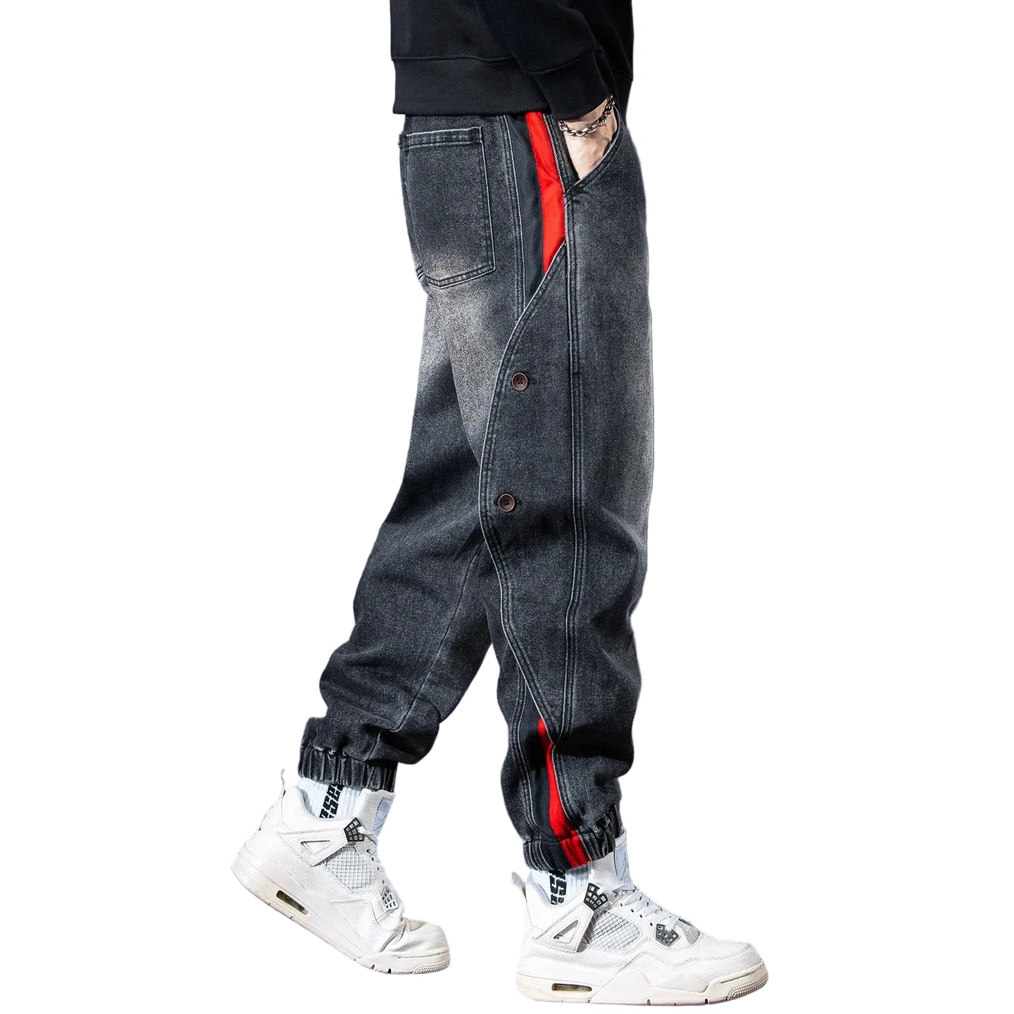 Sleek dark gray men cargo pants
