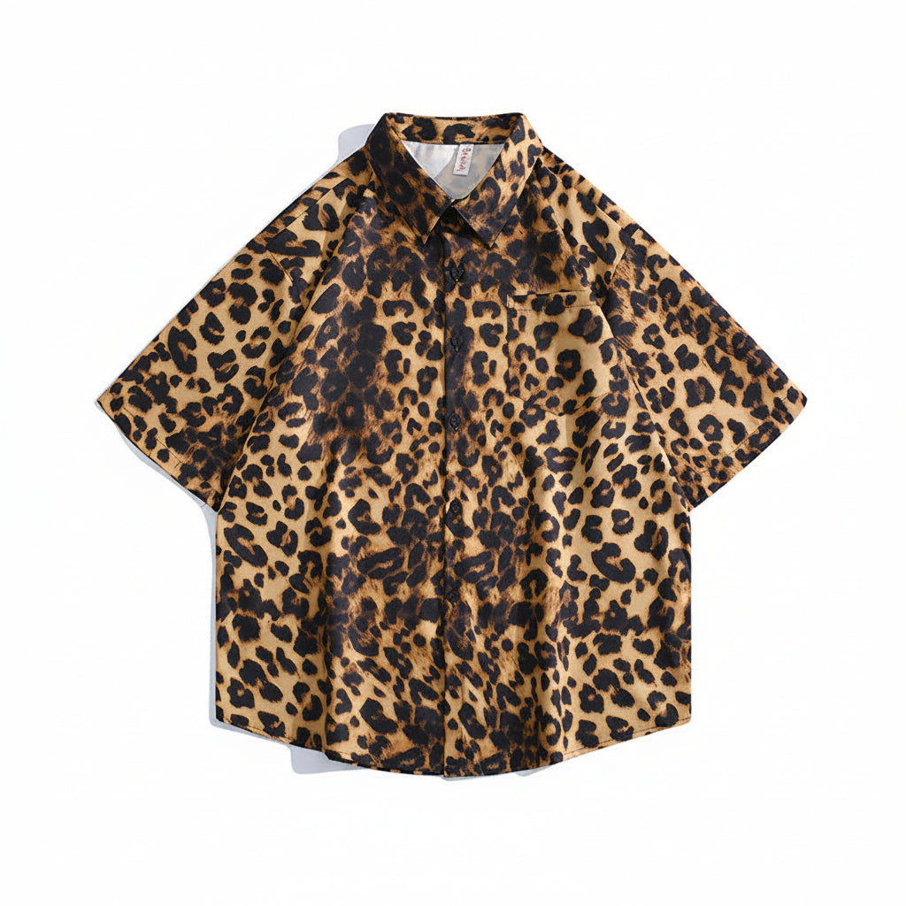 Shirt leopard Print Short Sleeve