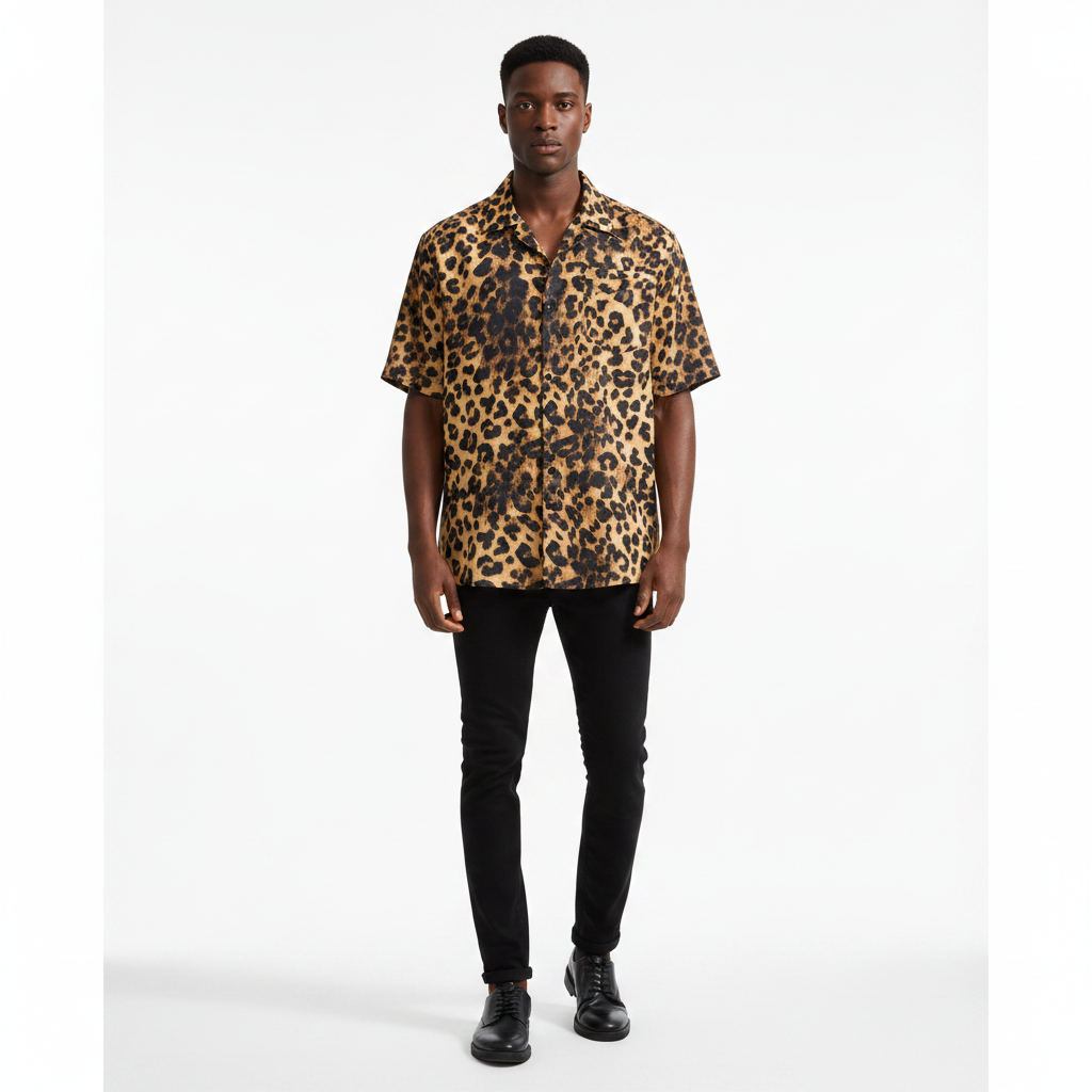 Shirt leopard Print Short Sleeve