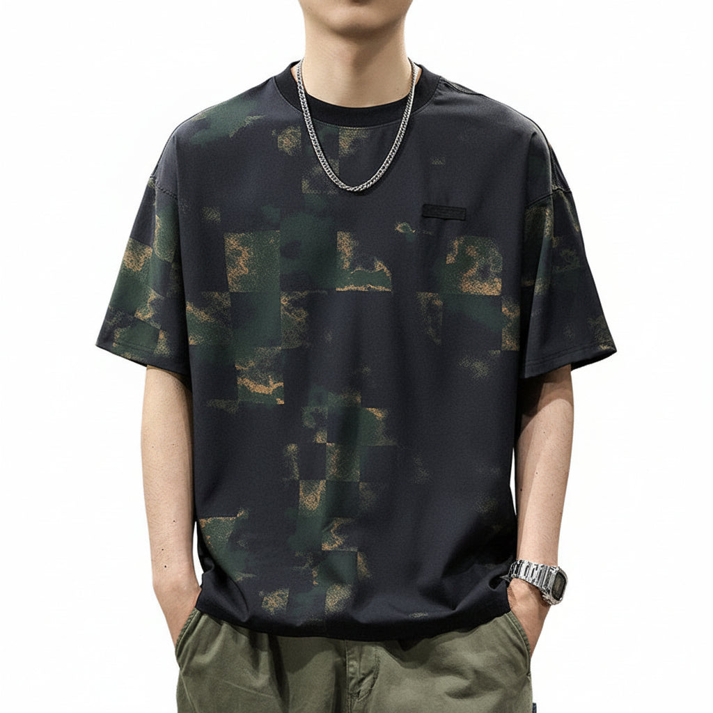 Premium blend Short Sleeve T-Shirt Men's Summer Casual Tea