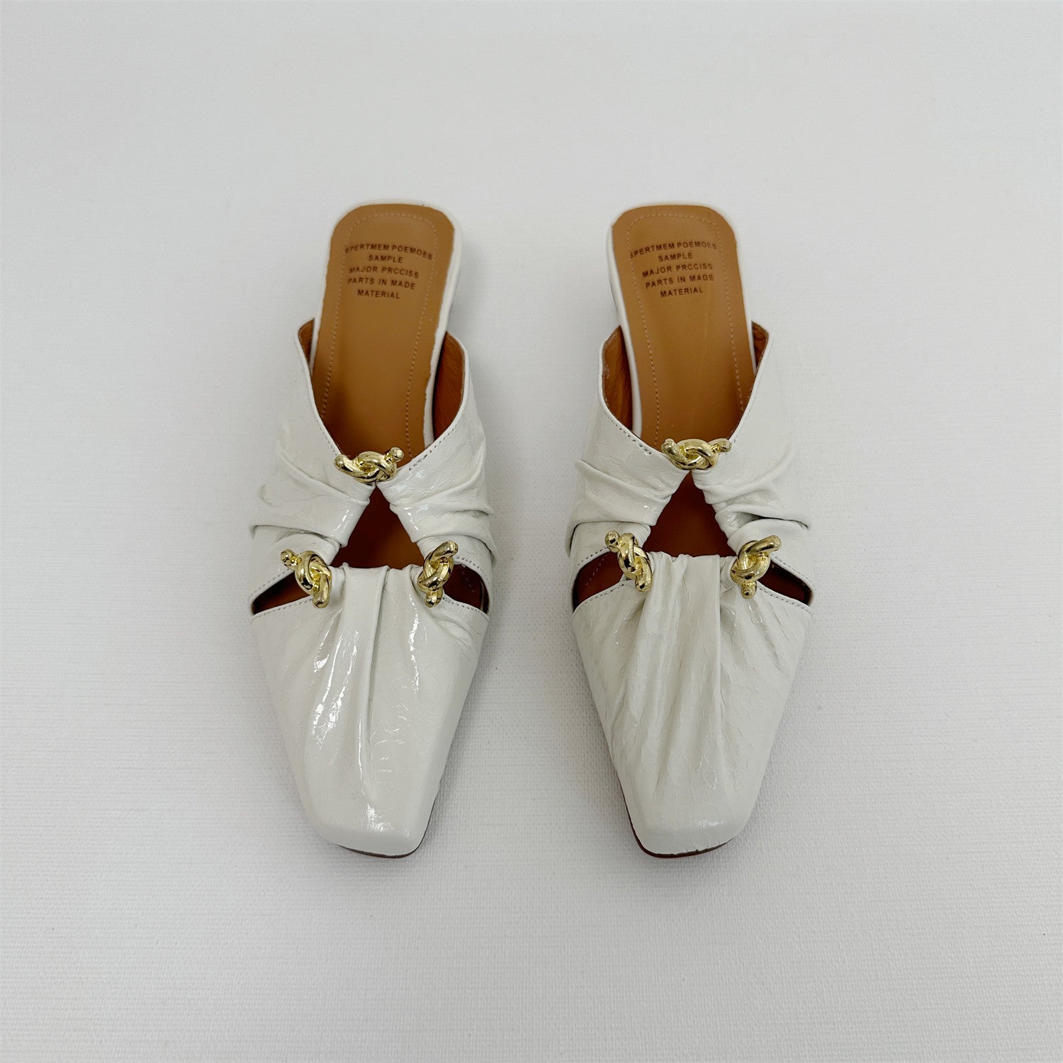 White square thick heels half slippers shoe