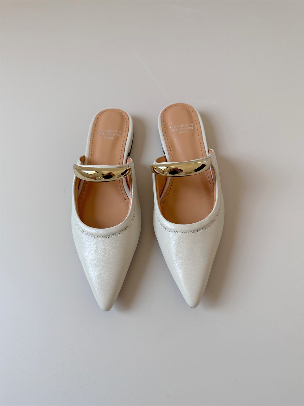 White Half slide sandals women shoes