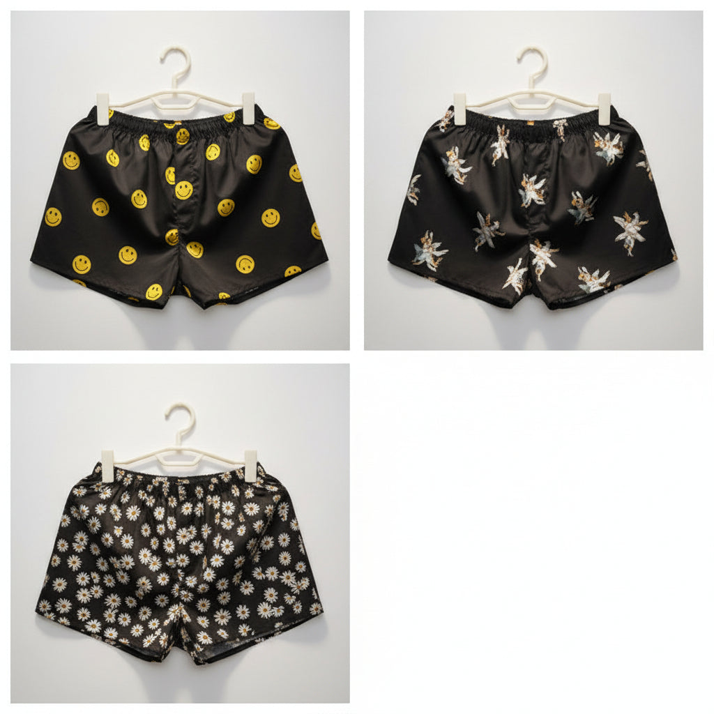 Smiley face men boxers beach summer shorts