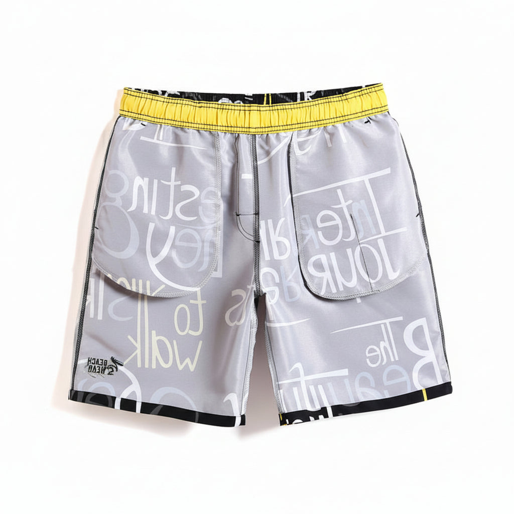 Loose fit beach summer short letter print boardwalk