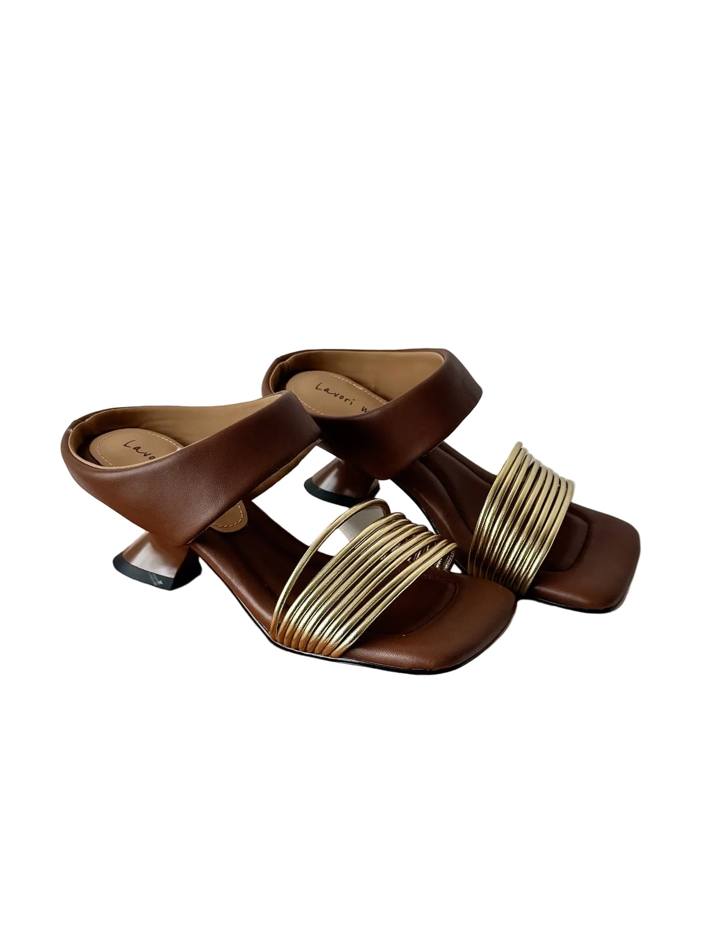 Handmade simple square toe open-toe heel slippers