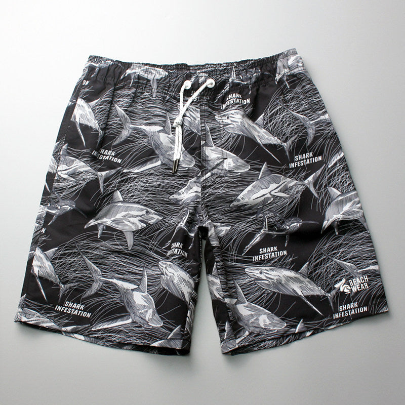 Beach pants men's quick-drying loose print pants