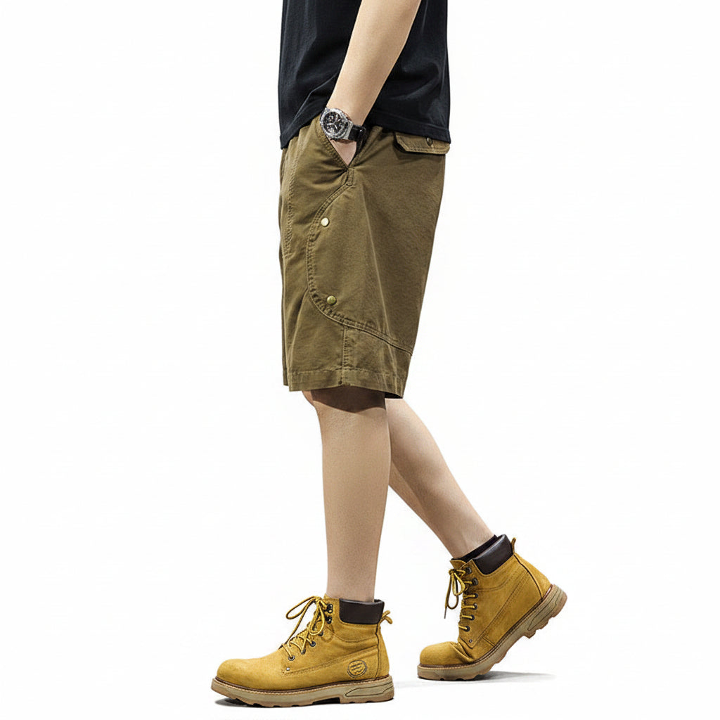 Men cargo army green short summer pants