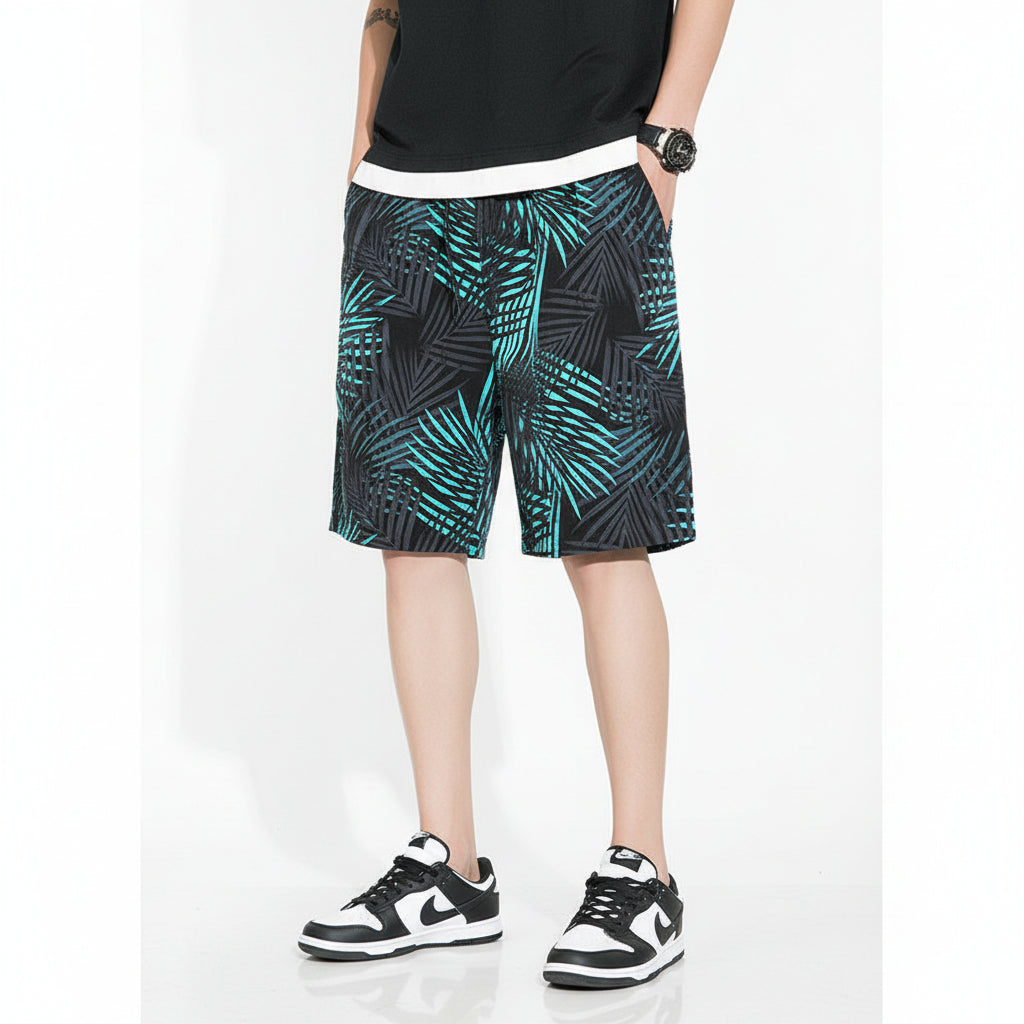 Silk beach pants summer men loose casual short pants