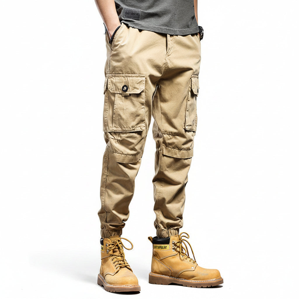 Black army green cargo pants men's trousers