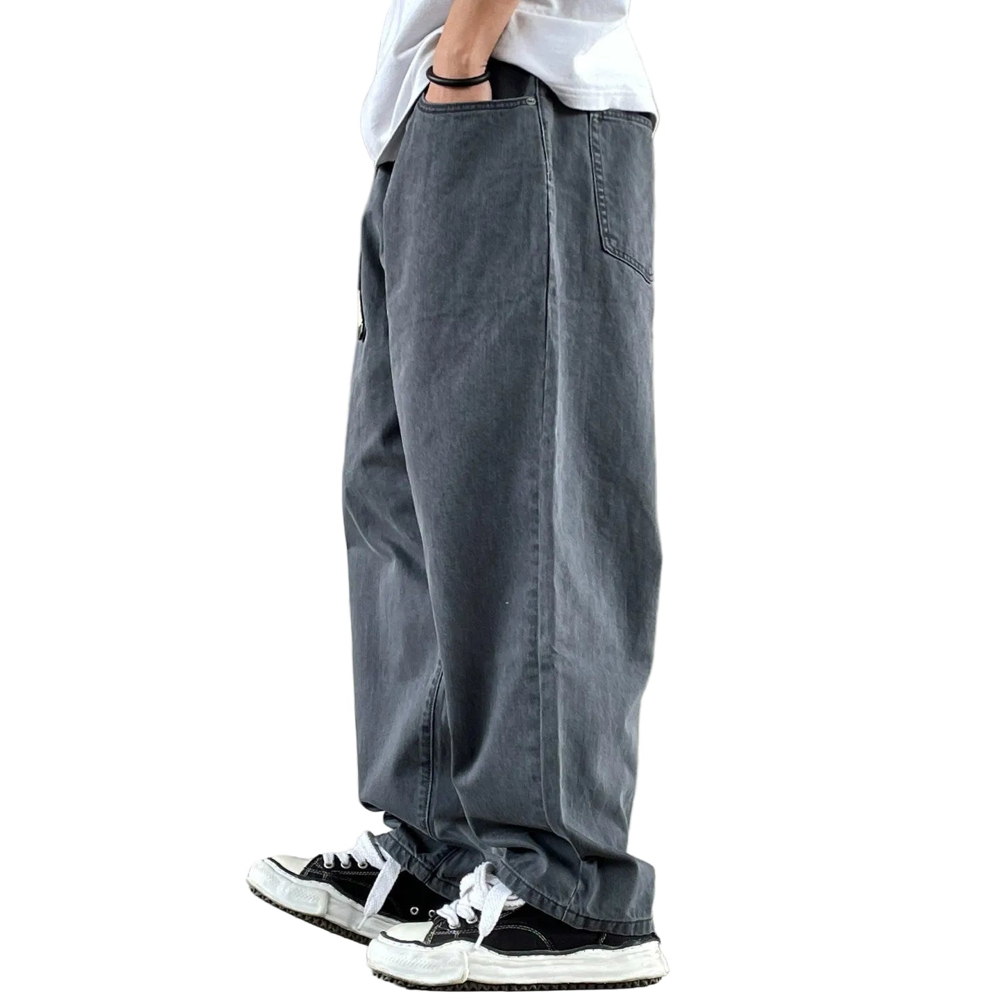 Ultra-loose wide-leg cargo tapered plus size men denim