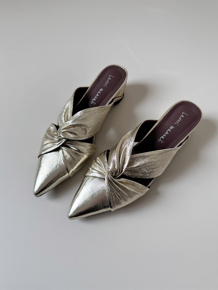 Flip on leather high heel cross-flipped sandals