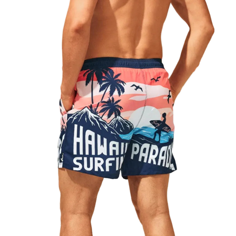 Beach pants men's quick-drying loose print pants