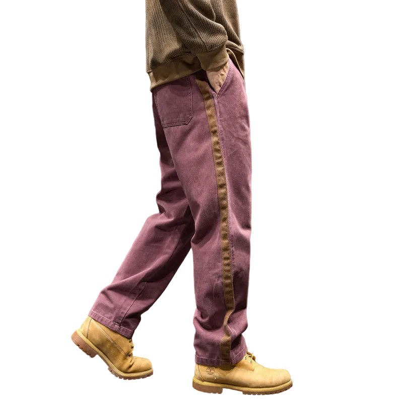 Jujube wide-leg pure cotton micro-tapered trousers