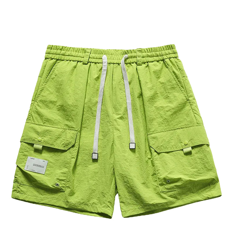 Black cargo shorts men's mid-pants
