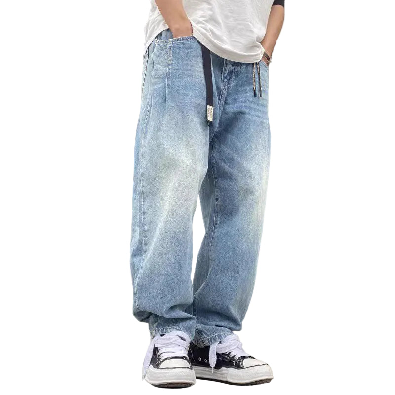 Japanese vintage tapered jeans Wide-leg trousers are suitable for skateboarding