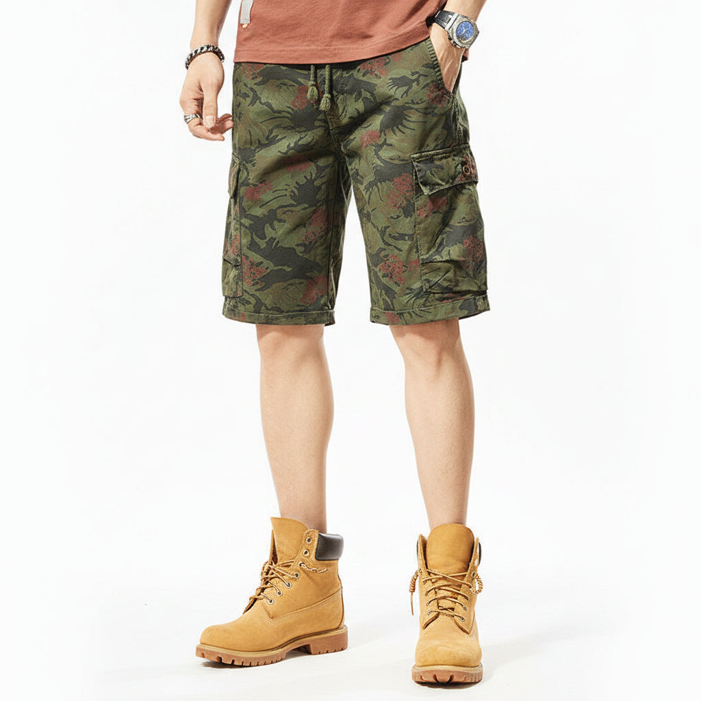 Tide cargo shorts pants men's loose fashion camouflage trousers