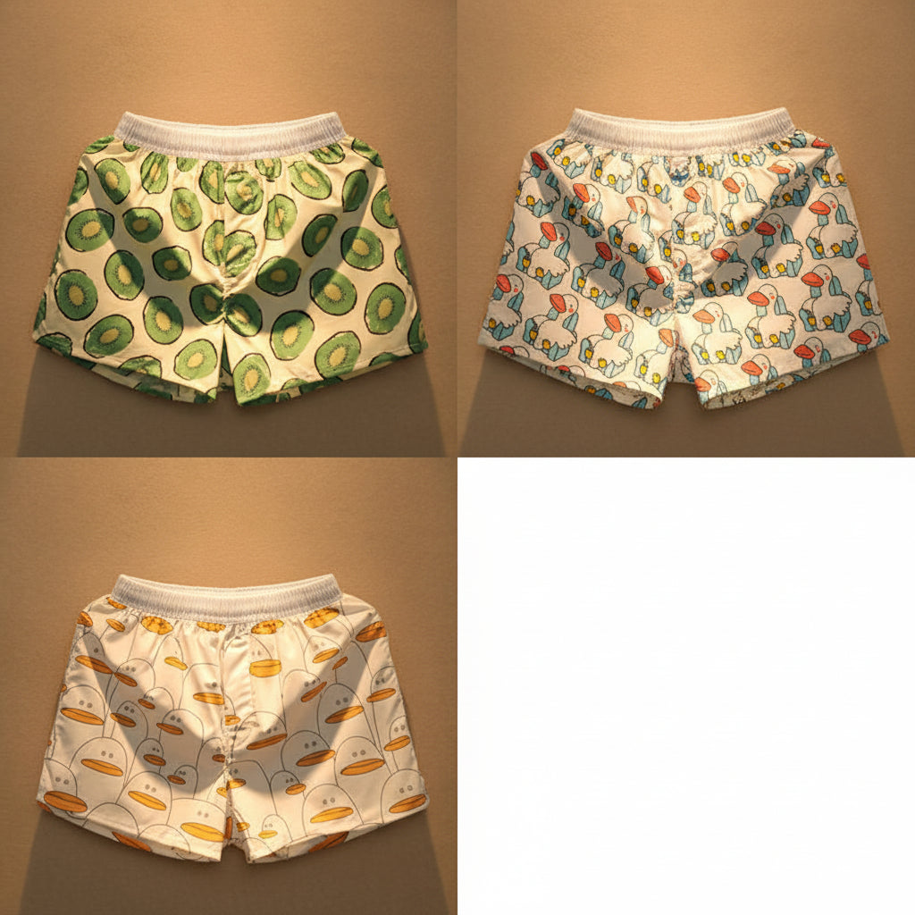 Smiley face men boxers beach summer shorts