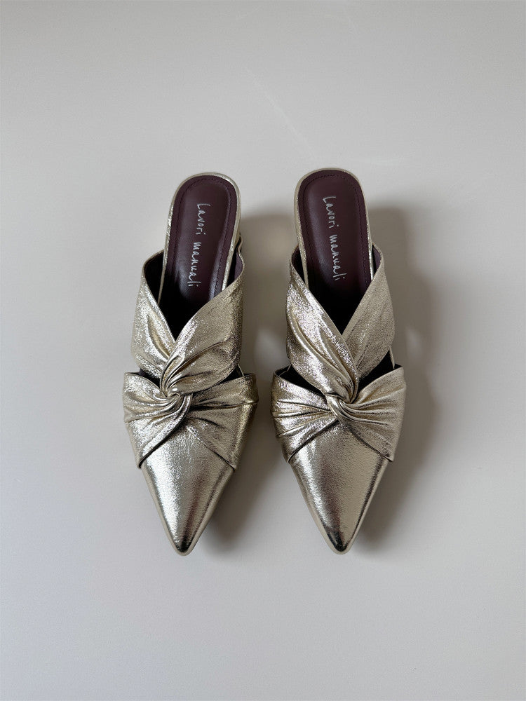 Flip on leather high heel cross-flipped sandals