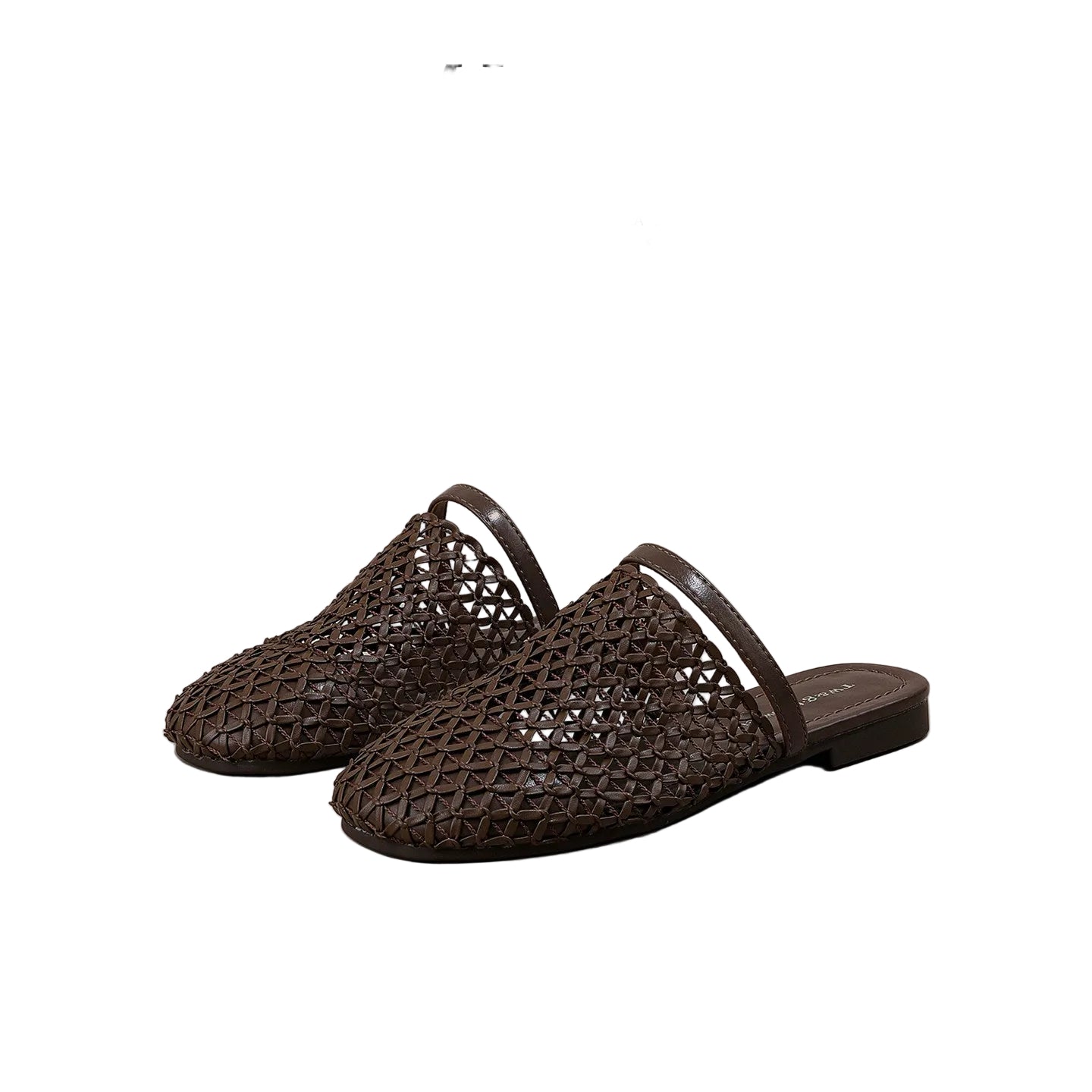 Semi-slippers summer woven breathable flat casual women's shoes