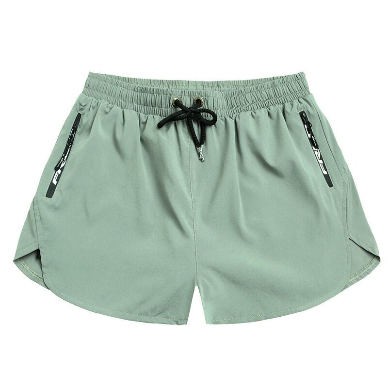 Avocado green beach pants men's with lined double layer stretch shorts