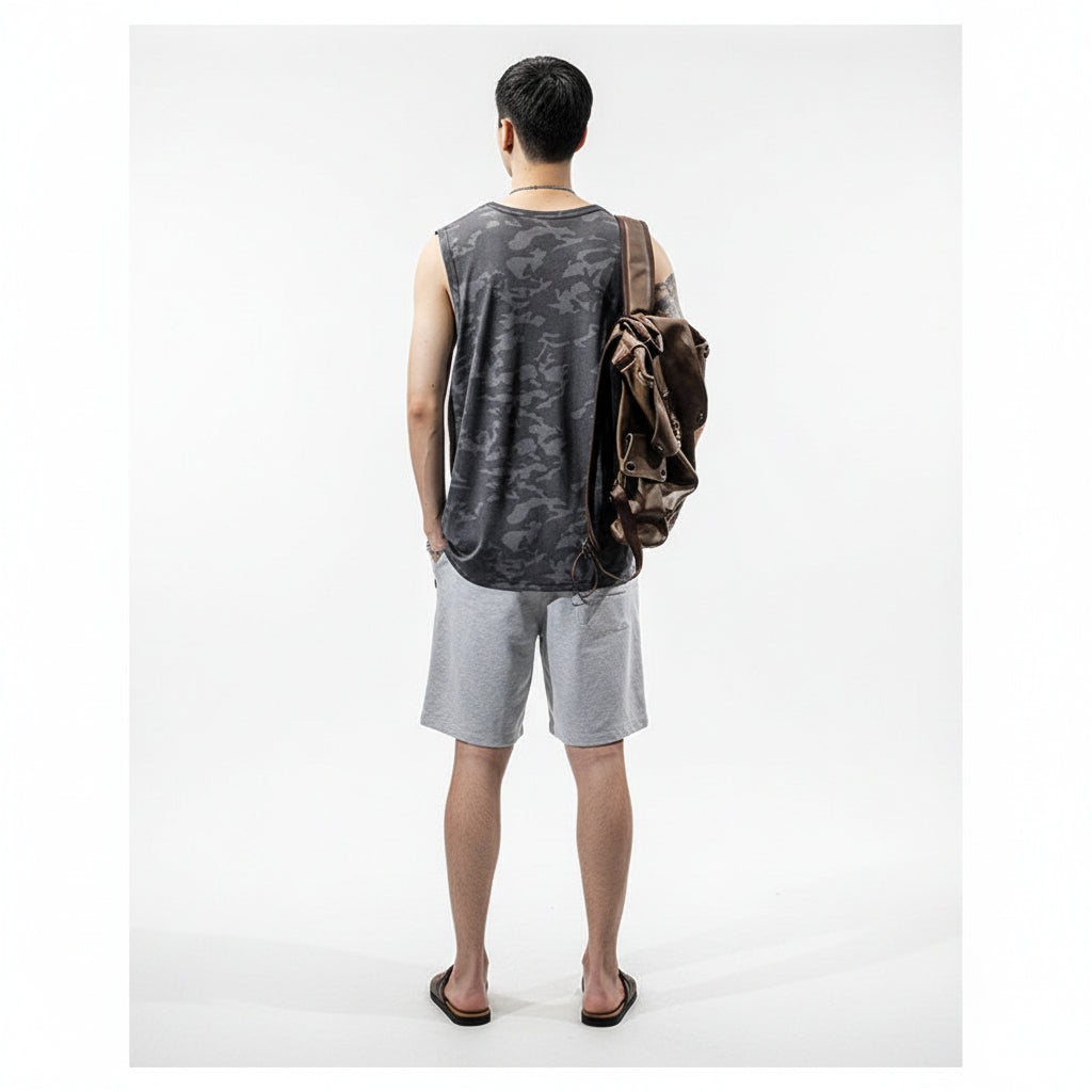 Sleeveless men's loose casual shirt