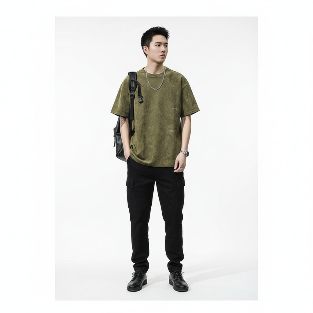 T-shirt men's loose plus size American half-sleeve shirt summer thin short sleeve