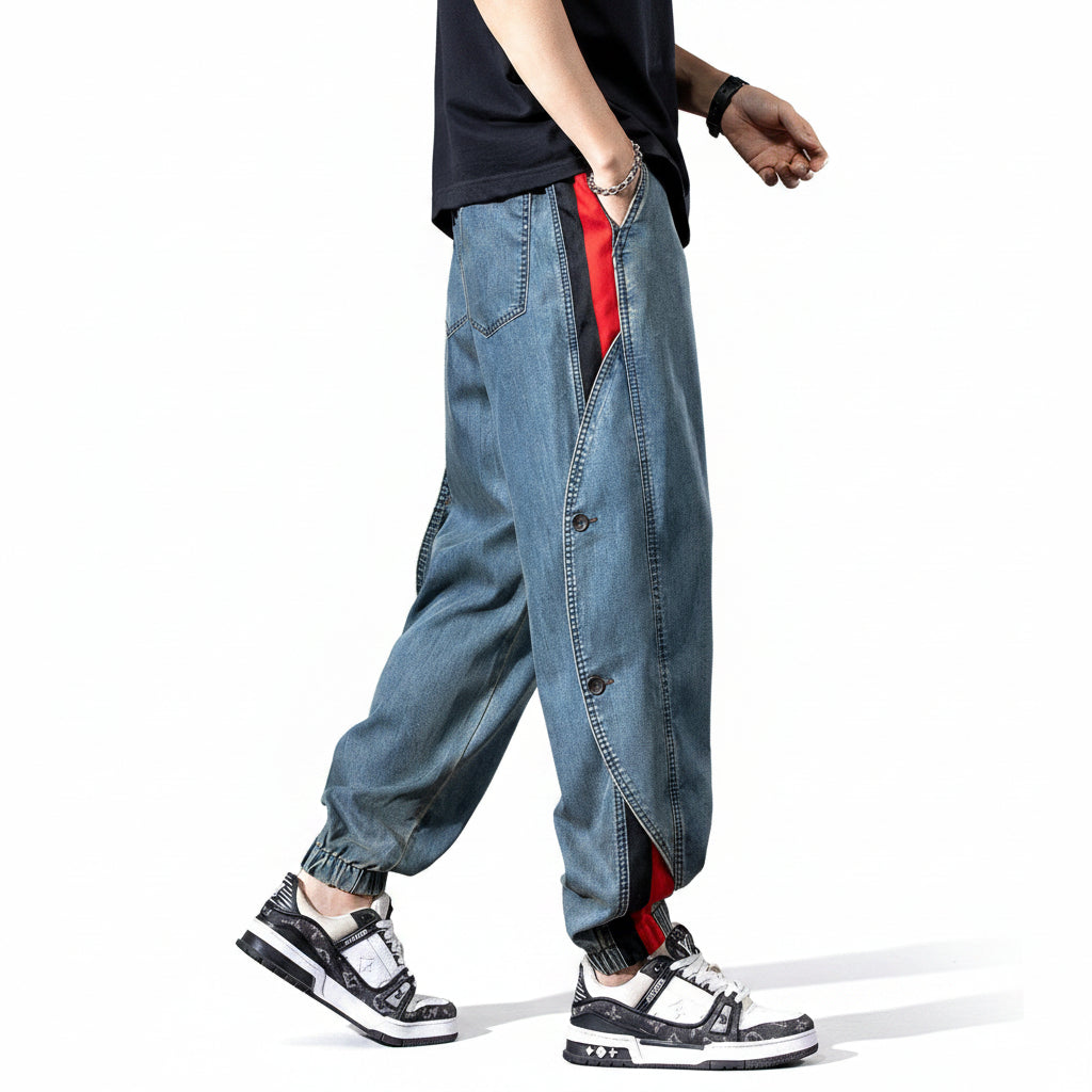 Tencel jeans loose casual men denim pants