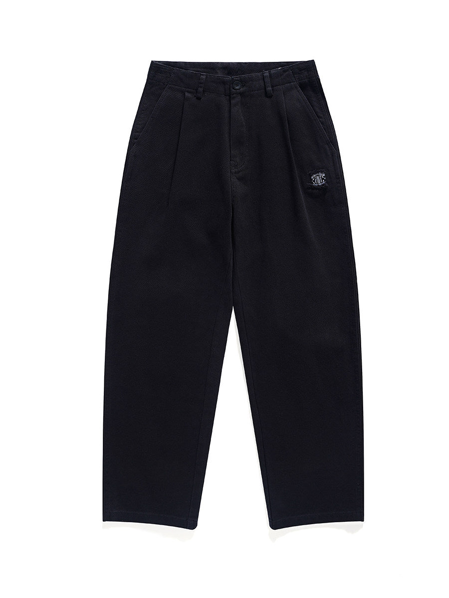 Jujube wide-leg pure cotton micro-tapered trousers