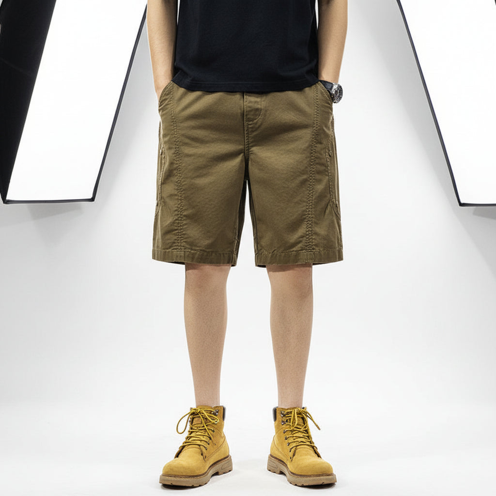 Men cargo army green short summer pants