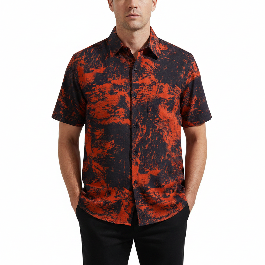 Graffiti Shirt Men's Short Sleeve Top