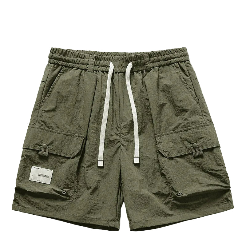 Black cargo shorts men's mid-pants