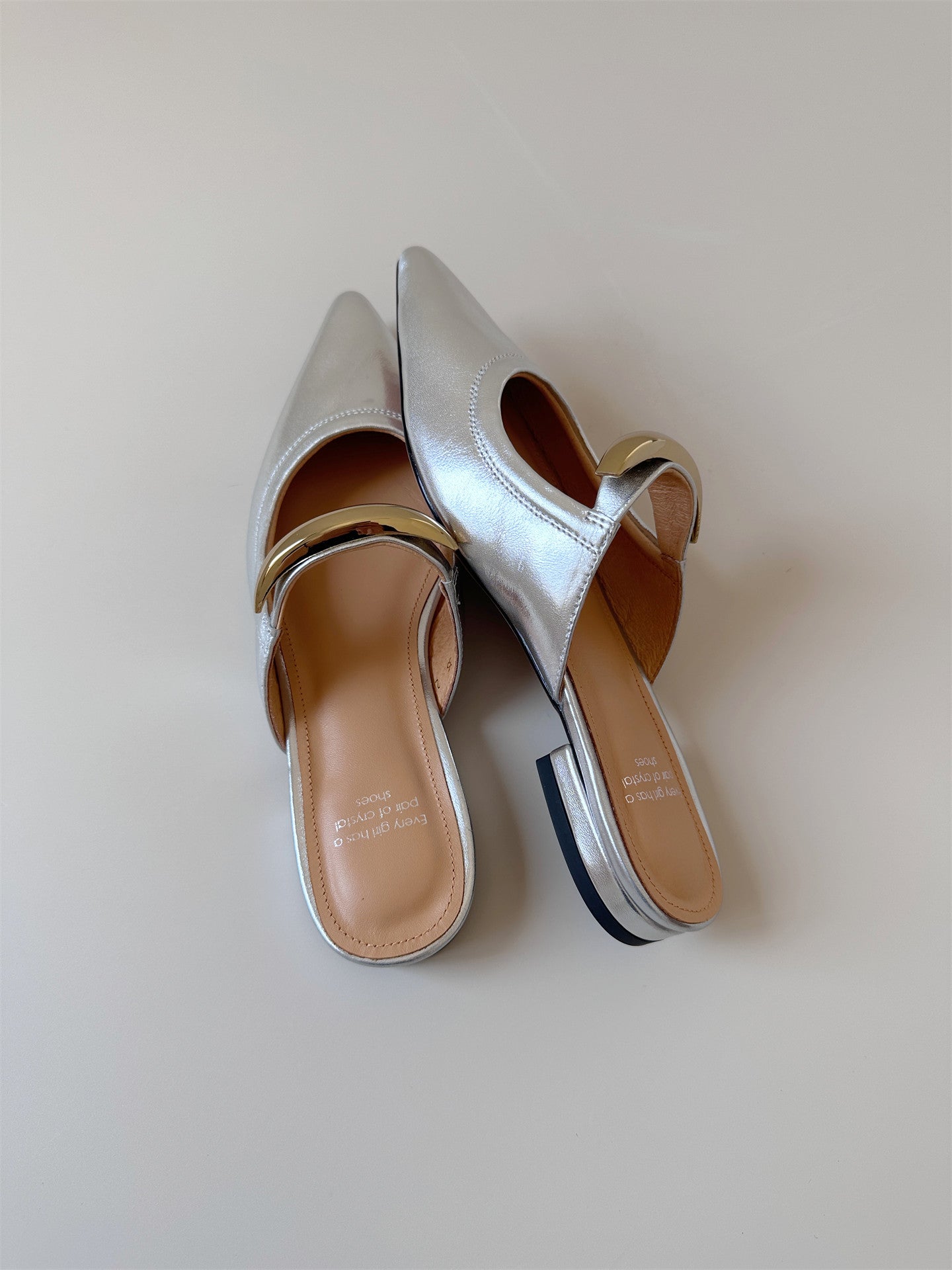 White Half slide sandals women shoes