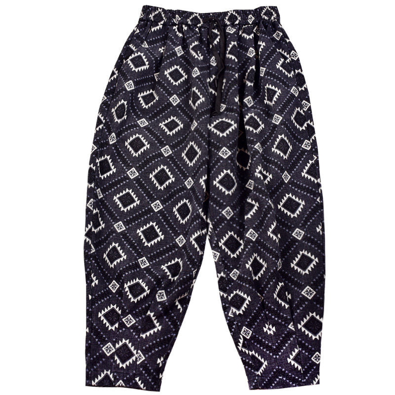 Black print men trousers