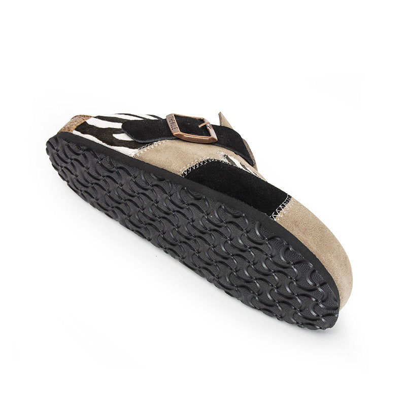 LEATHER TOE PLATFORM SLIPPERS