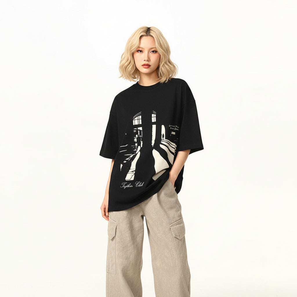 T-shirt Black Couple Tee Unisex Top