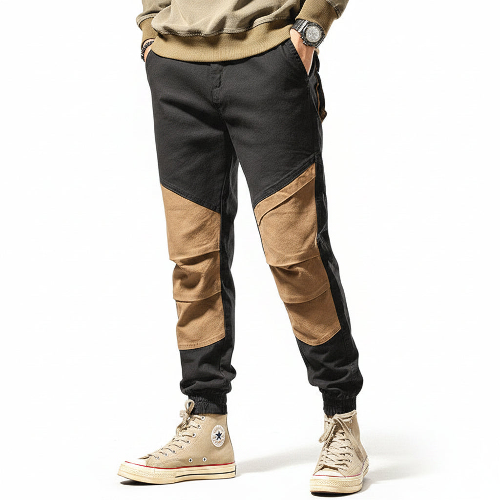 Color-blocking cargo men pants