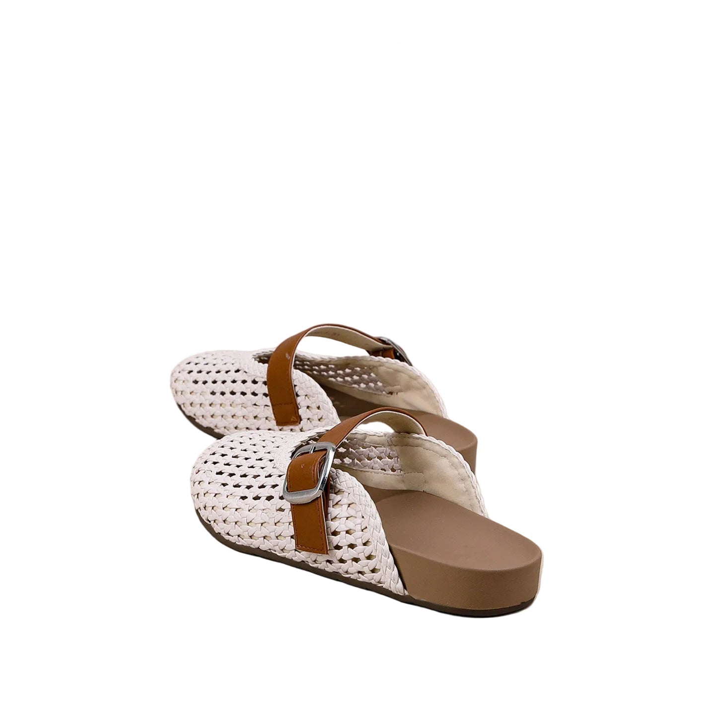 Sandals women's summer woven black flat half-slippers
