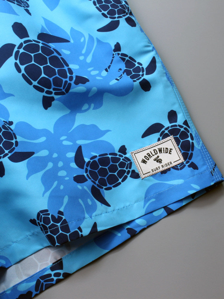 Turtle print shorts casual beach pants me swimming trunks