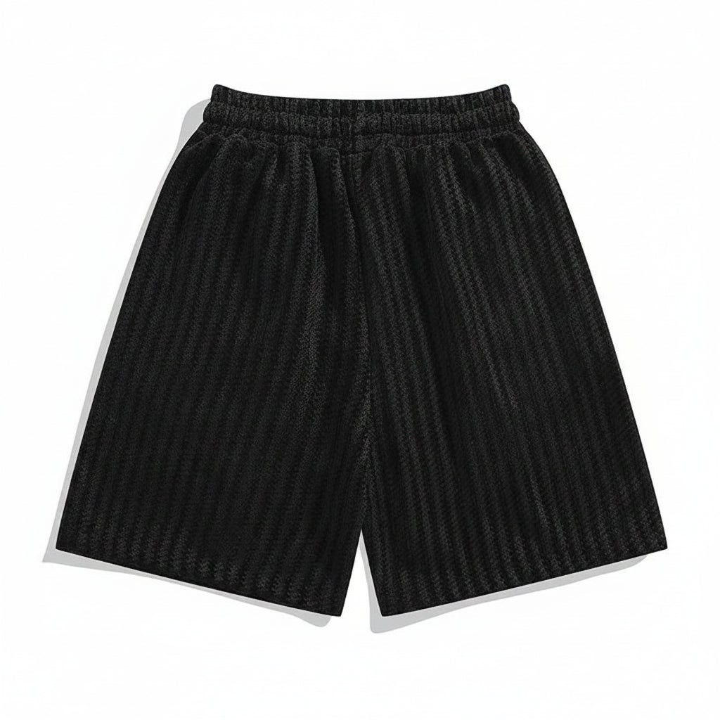 Silk knitted striped shorts unisex pants