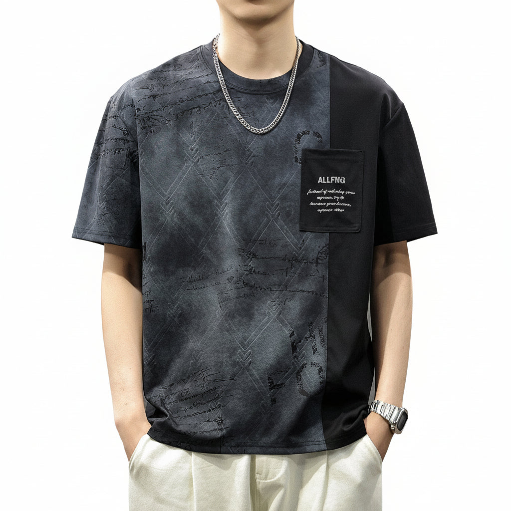 Tie-dye print unisex short-sleeved T-shirt men' Tee