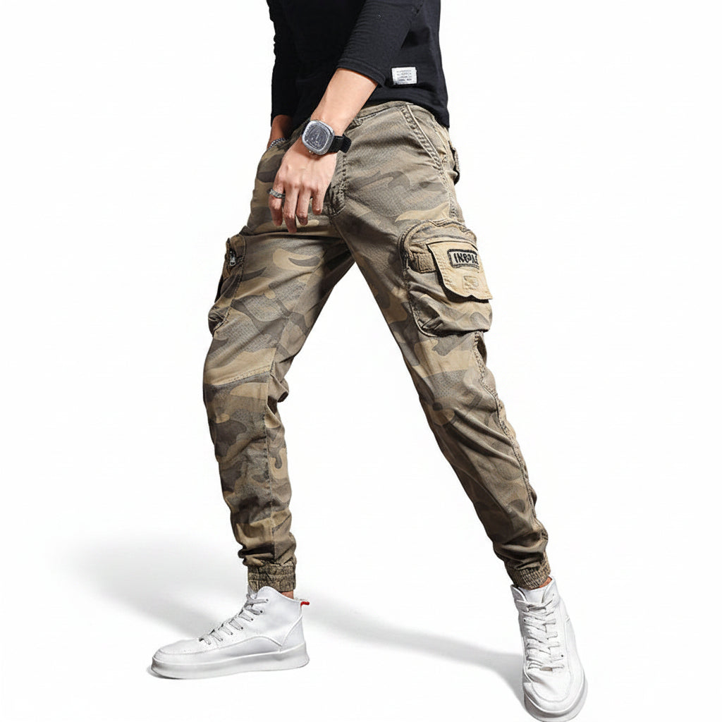 Spring French  camouflage slacks, men's small foot corched cargo long pants