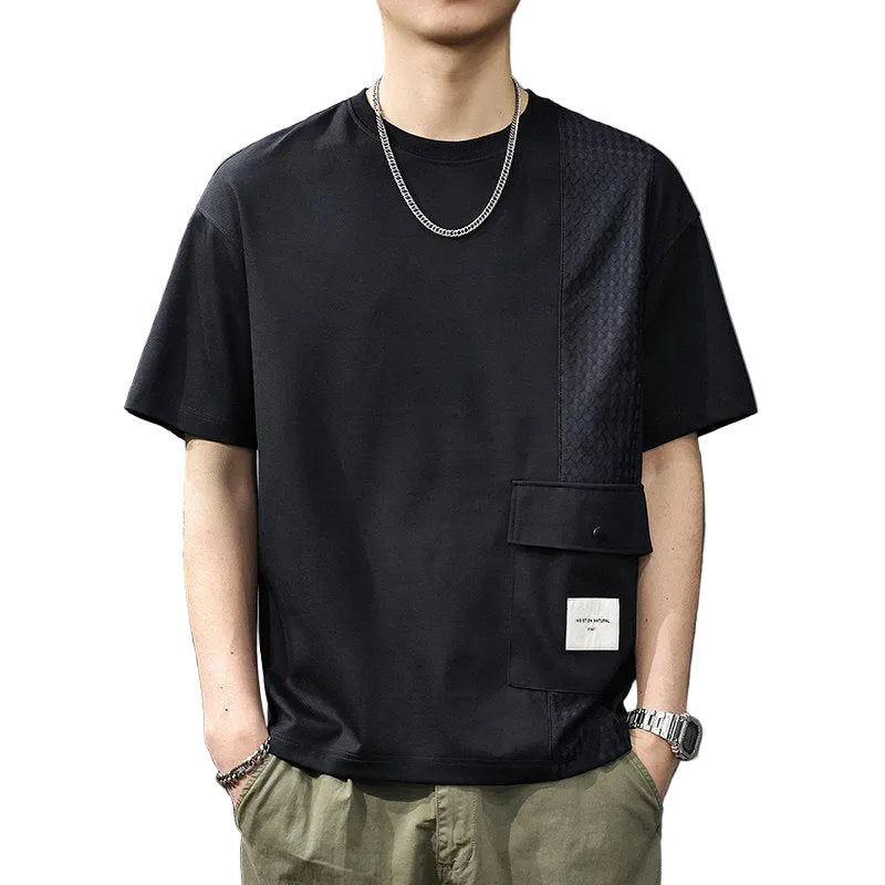 Tencel short-sleeved T-shirt men's loose plus-size tee